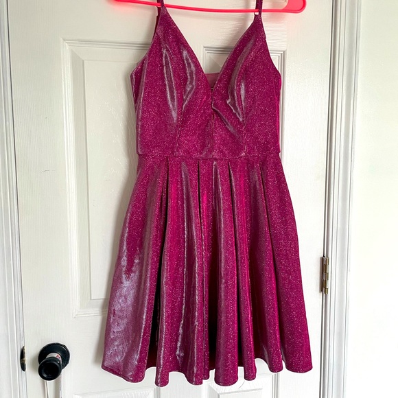 Homecoming dress  MAGENTA PINK SPARKLY - Picture 2 of 5